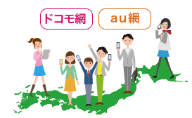 ドコモ網au網どこでも繋がる
