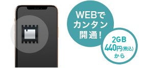 Webで簡単開通、2ギガ440円から