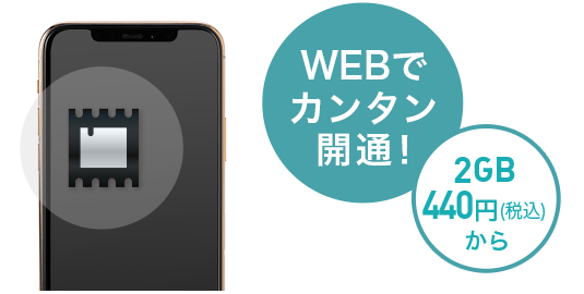 Webで簡単開通、2ギガ440円から